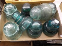 8 Blue Glass Insulators