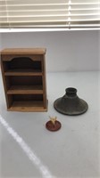 Tiny wooden shelf and shower head doll house