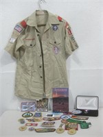 Eagle Scout Shirt W/Assorted Patches & Accessories