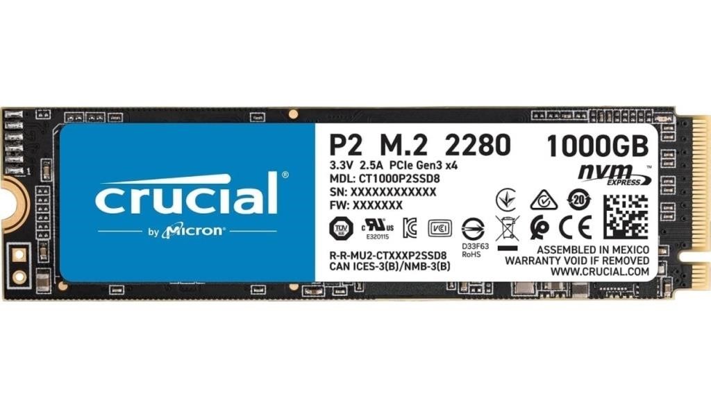 (new)Crucial P2 1TB 3D NAND NVMe PCIe M.2 SSD Up