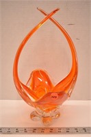 Unmarked art glass basket (14")