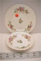 Royal Albert Moss Rose saucer and lunch plate
