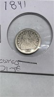 1841 Seated dime