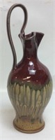 POTTERY VASE WITH HANDLE SIGNED RAY