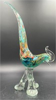Huge 15” MCM Murano Art Glass Pheasant Uv