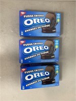 3 packs of Oreo Fudge Covered Sandwich Cookies