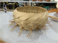 handwoven palm ? reed ? basket