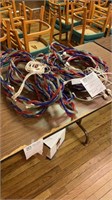 Red, white and blue rope lights