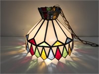 Hanging Leaded Glass Swag Light