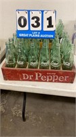 Wood Dr. Pepper Crate with Coke Bottles