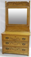 Vintage Carved Oak Dresser w/ Mirror