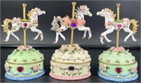 Porcelain Musical Carousel Horses
