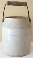 Stoneware Crock w/ Lid & Handle - 9.5"