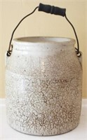 Stoneware Crock w/ Lid & Handle - 9"