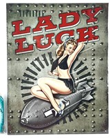 Affiche LADY LUCK style vintage en métal 12½"x16"