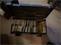 Toolbox of 45 records (Label reads, pop record)