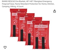 RHINO RESCUE Fire Blanket, 40"×40"