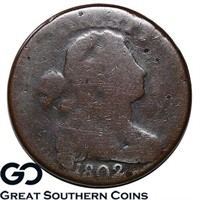 1802 Draped Bust Large Cent, Scarce Early Date