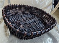 Basket Dark Brown Handwoven 20" x 15" x 4"
