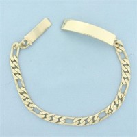 Mens Figaro Name Plate ID Bracelet in 10k Yellow G