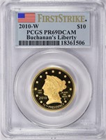 2010-W GOLD Buchanan Liberty, 1/2 Ounce .999 Fine