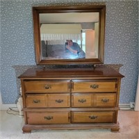 Basset Dresser & Mirror  54"L 19"W 69"T