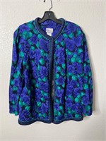 Vintage Floral Quilted Robe Top Leslie Faye