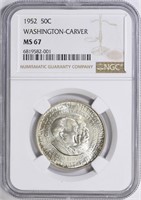 1952 Carver/Washington Half Dollar NGC MS-67