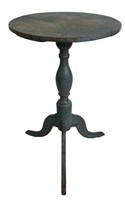 BLUE PAINTED CANDLESTAND FROM WYNKOOP LOUNSBERY