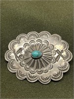 VINTAGE STERLING SILVER NATIVE AMERICAN BROOCH