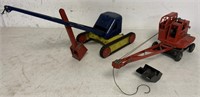 Brenner Shovel & Tri-Ang Crane Steel Toys