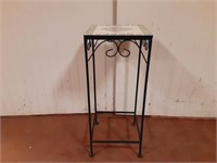 Metal Plant Stand w/Tile Top 9"x9" and 21" tall