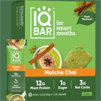 12ct Matcha Chai Keto Bars, IQBAR