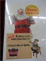1970's?Coca cola Santa poster framed.