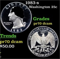 Proof 1983-s Washington Quarter 25c Grades GEM++ P