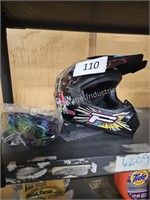 motocross helmet with extras size L