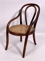 Bentwood chair, 7" dia., cane seat, 12" tall back,