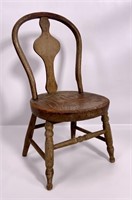Doll chair, plank seat is pine, bent wood back