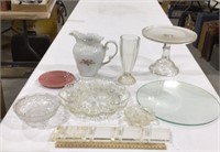 Lot of glassware w/ serving dishes