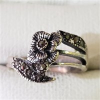 $100 Silver Marcasite Ring