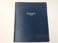 Blue Mint Sheet File Book, 1960’s-70’s