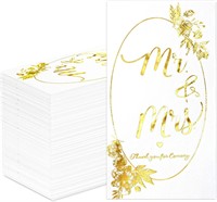 $10  DYLIVeS Gold Mr & Mrs Dinner Napkins  50 Pack