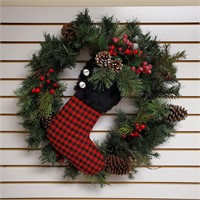 Christmas Wreath with Stocking