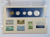 1945 World War II Coin and Stamp Collection