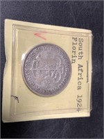 1924 South African silver 2 florin