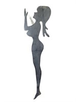 22.5" Chrome Nude Woman Silhouette w Mounting Scrw