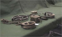 (6) Vintage Pulleys