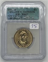 2009 D ICG MS67 Type 2 Harrison $1