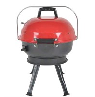 *14 in. Portable Charcoal Grill in Red