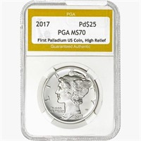 2017 $25 1oz Pd US Coin PGA MS70 HR